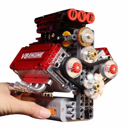Motorized-V8-Engine-Building-Block-Model-Technical-Piston-Simulation-Senior-Hobby-FREETIMEJOY