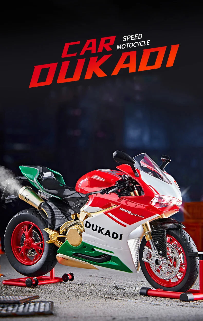 Key-Start 1:9 1199 Panigale Alloy Sportbike – Interactive Diecast Model with Sound, Light & Spray