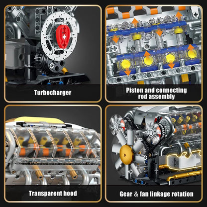 COOLPLAY-Electric-V8-Engine-Building-Blocks-Lithium-Powered-Technical-Model-FREETIMEJOY-Engineering-Hobby