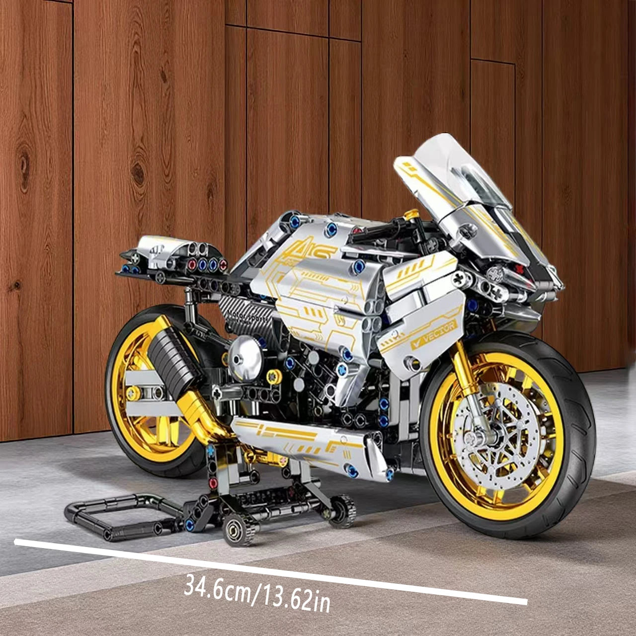 2431-Piece-White-Gold-Superbike-Building-Blocks-Technical-Mechanical-Model-FREETIMEJOY-Performance-Hobby