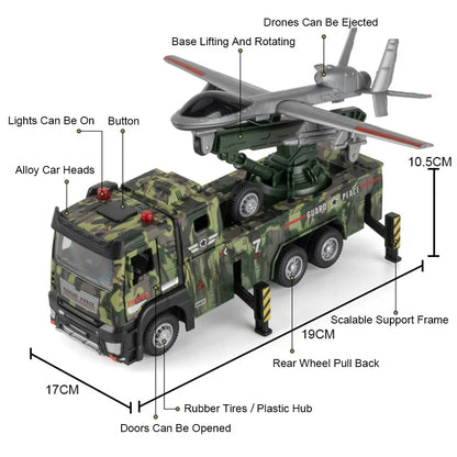 1-32-Scale-Tactical-Launcher-Truck-Diecast-Drone-Missile-Model-FREETIMEJOY-Military-Hobby