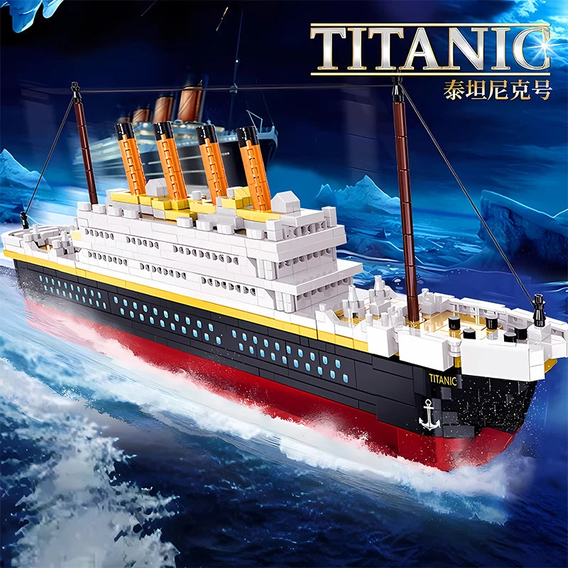 Titanic-Micro-Particle-Building-Block-Model-1860-Pieces-Historical-Ship-FREETIMEJOY-Senior-Hobby