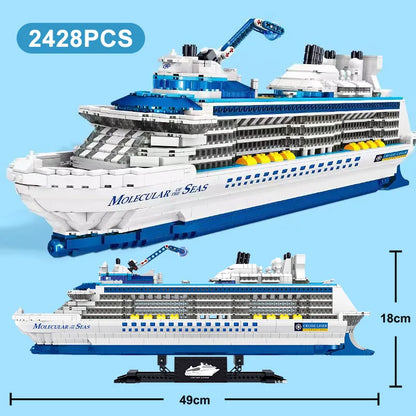 Bibilock 2428-Piece Creative Ocean Liner Model – Large DIY Steamship Building Block Set