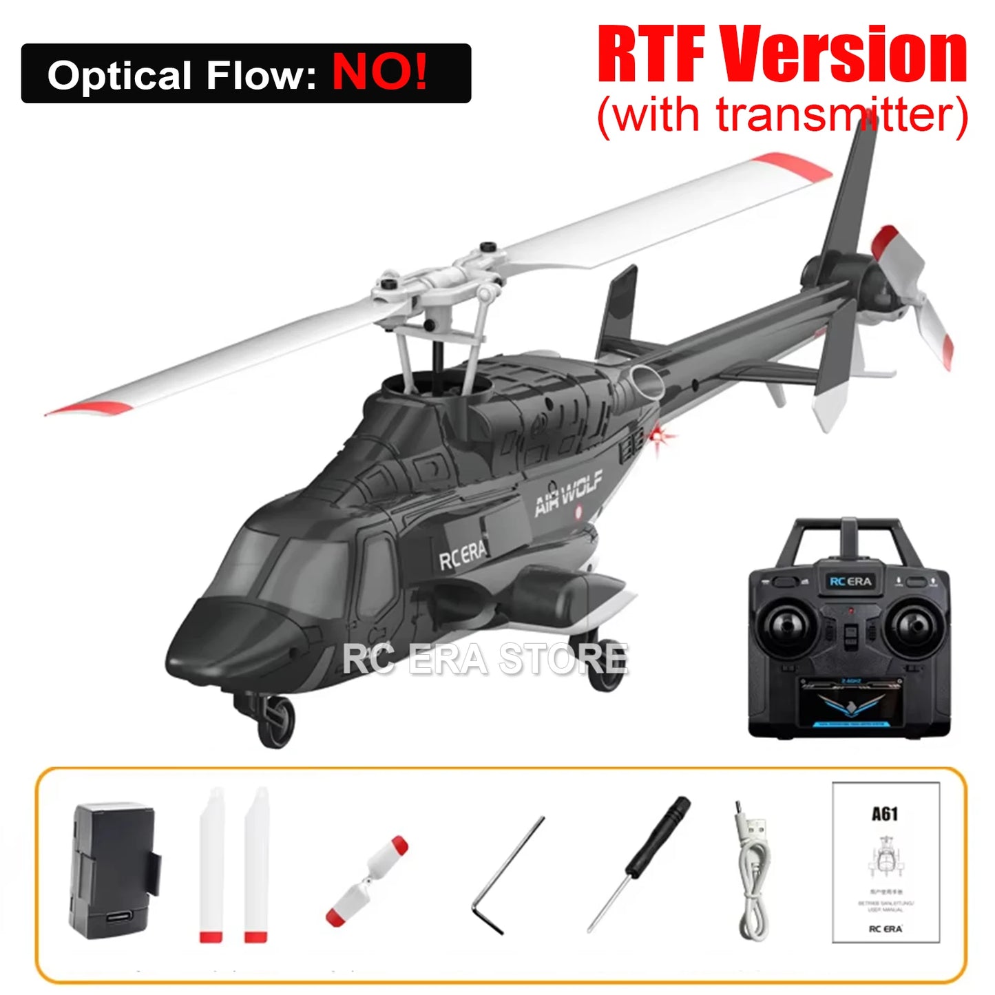 RC ERA A61 Mini Airwolf – 6-Axis Gyro Stabilized RC Helicopter with Altitude Hold