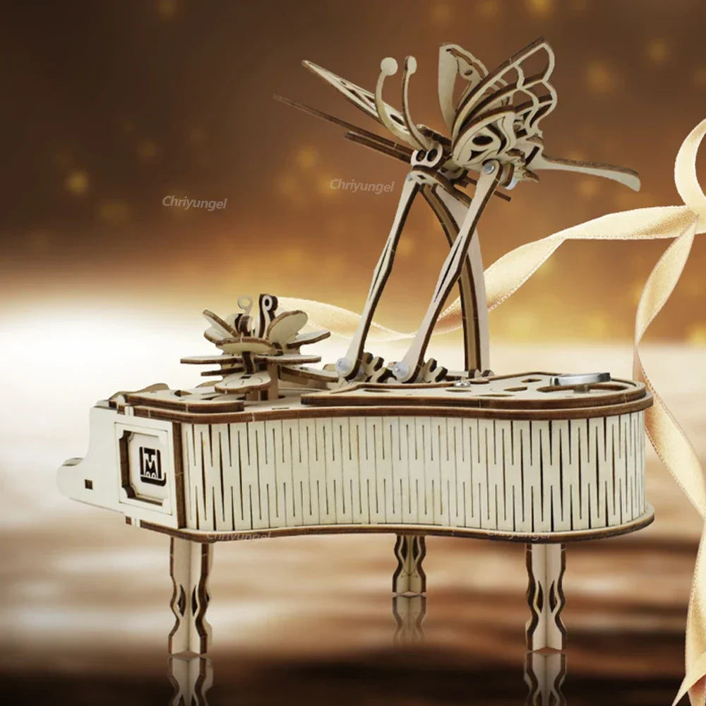 Mechanical Wind-Up Music Box Model Kit