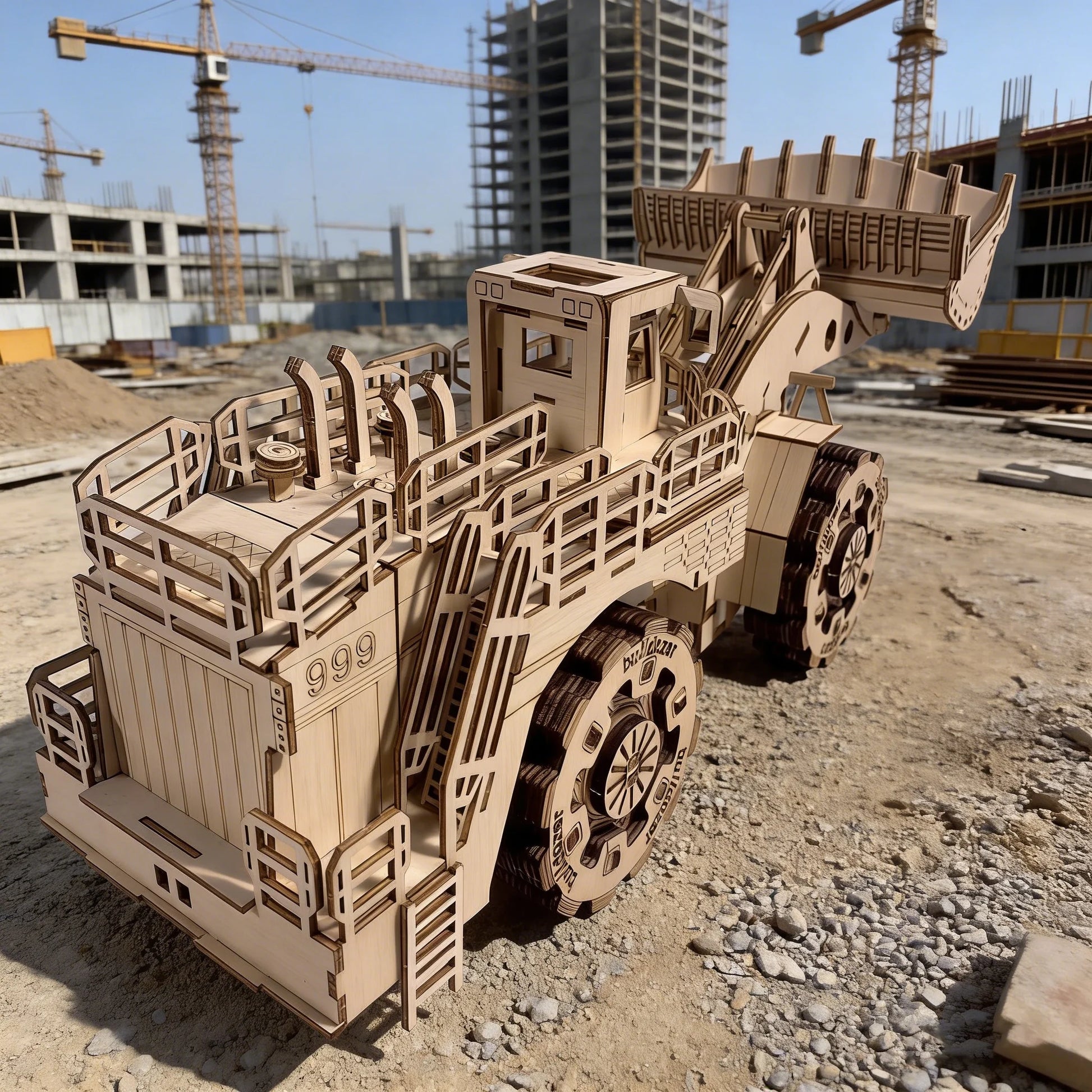 MPT060-3D-Wooden-Bulldozer-Model-Kit-Handcrafted-DIY-Construction-Toy-FREETIMEJOY-Artisan-Hobby