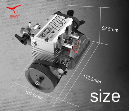 TOYAN FS-L200AC Twin-Cylinder 4-Stroke Nitro Engine – Functional DIY Air-Cooled Metal Model Kit
