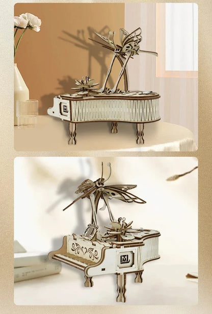 Mechanical Wind-Up Music Box Model Kit