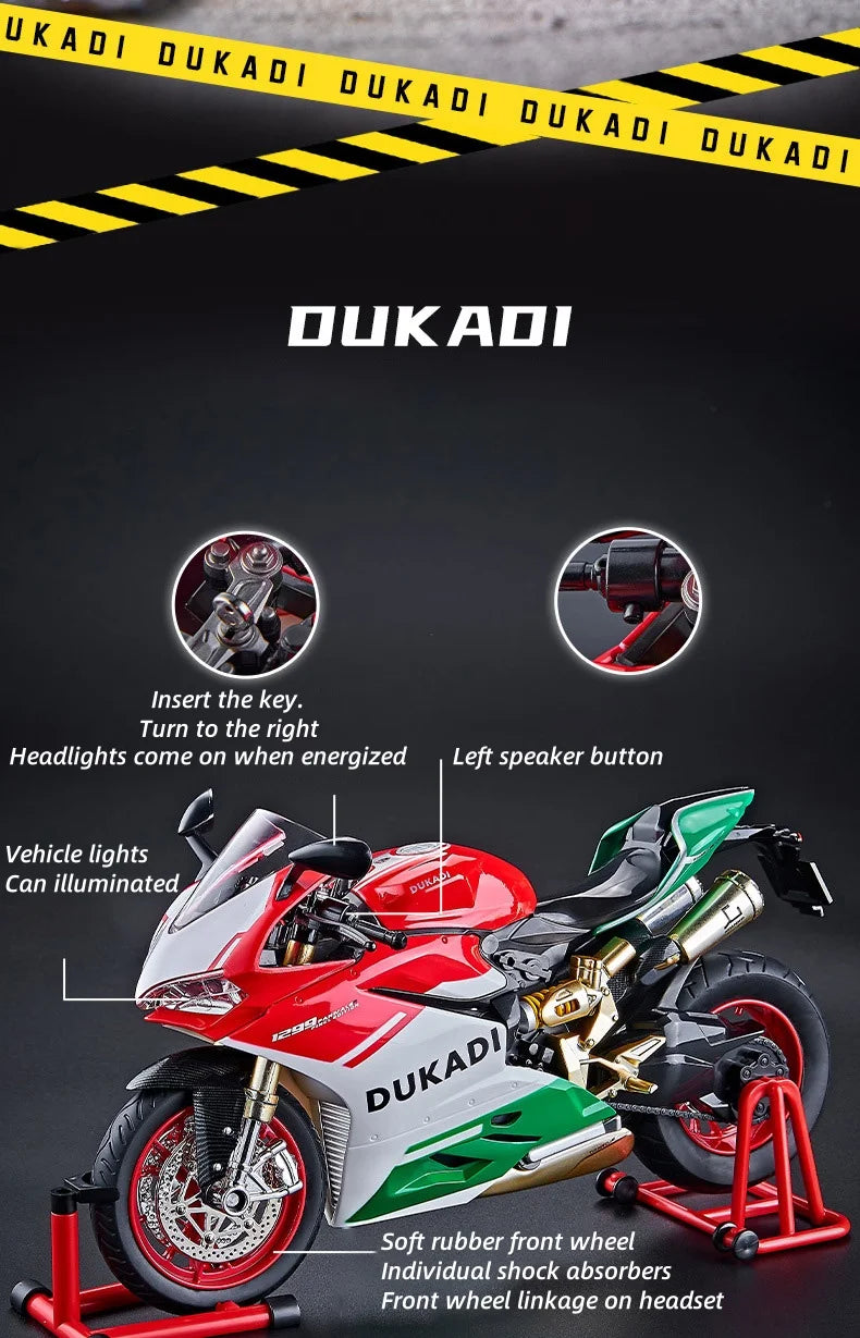 Key-Start 1:9 1199 Panigale Alloy Sportbike – Interactive Diecast Model with Sound, Light & Spray