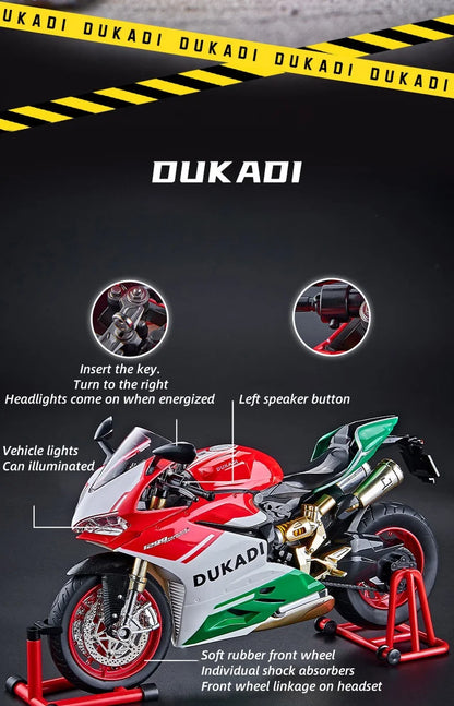 Key-Start 1:9 1199 Panigale Alloy Sportbike – Interactive Diecast Model with Sound, Light & Spray