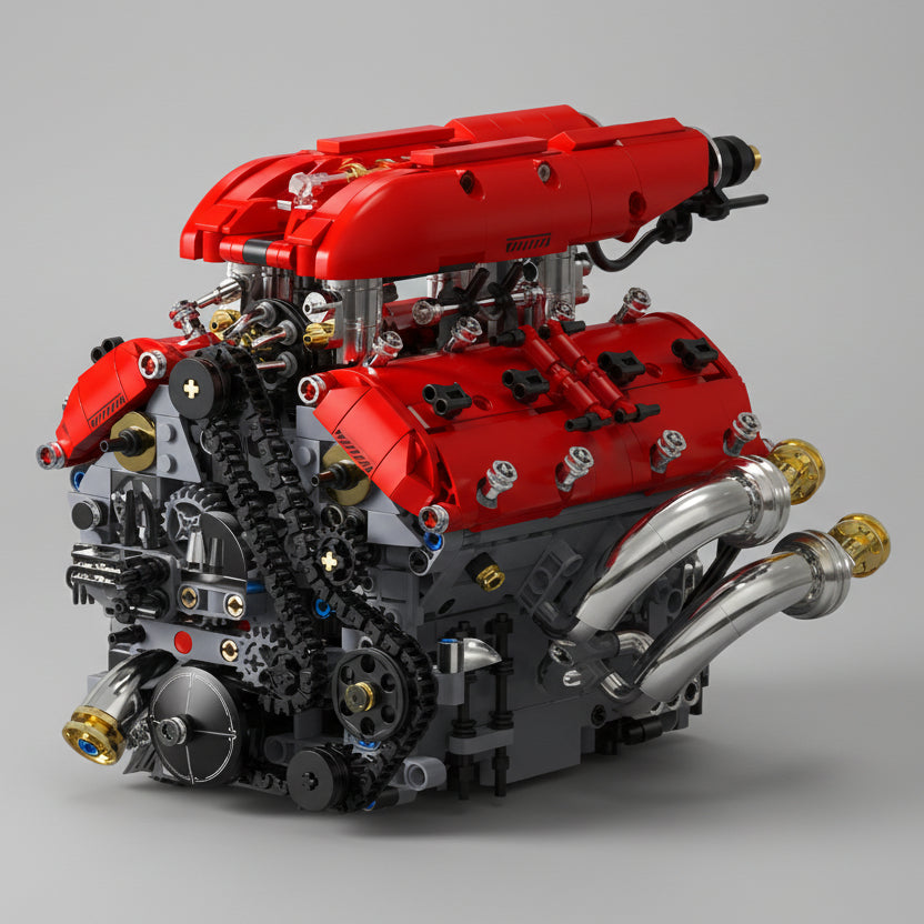 1370-Piece-V8-Turbo-Engine-Mechanical-Building-Blocks-Technical-Model-FREETIMEJOY-Engineering-Hobby