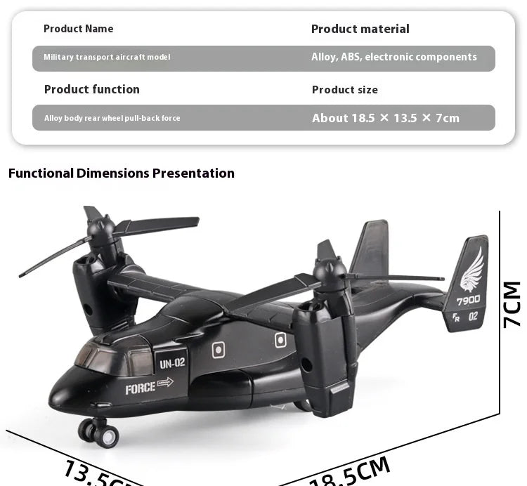 Diecast Alloy V-22 Osprey Tilt-Rotor Aircraft – Professional Aviation Military Model