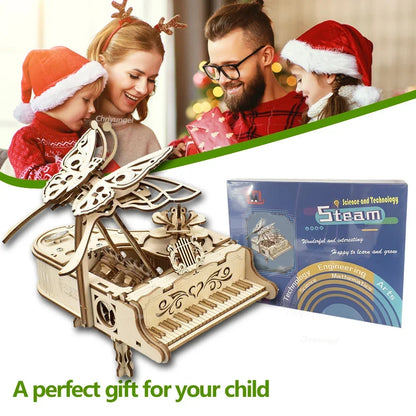 Mechanical Wind-Up Music Box Model Kit