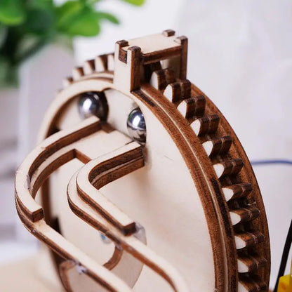 Mechanical Marble Run Set | 3D Wooden Puzzle STEAM Engine Model | DIY Kinetic Engineering Kit