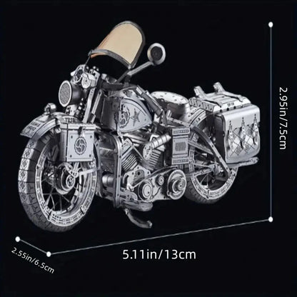Mechanical Harley Motorcycle 3D Metal Puzzle | Stainless Steel DIY Model Building Kit | Precision Engineering Hobby Set