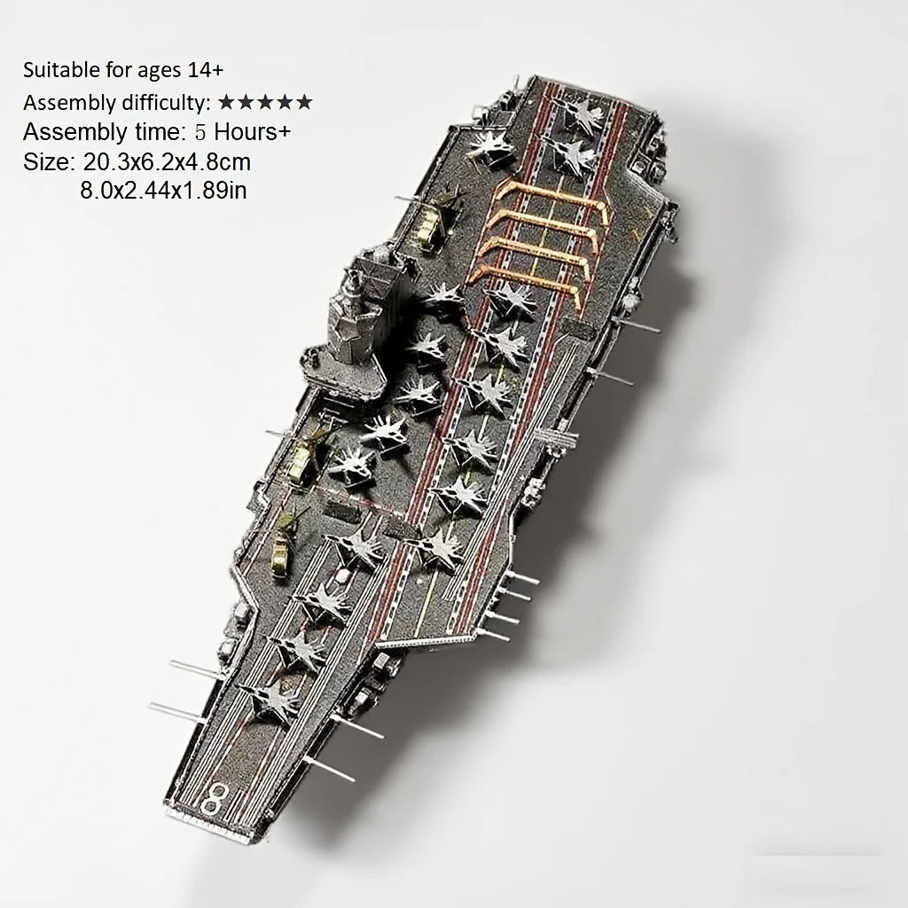 CNS Fujian Aircraft Carrier 3D Metal Model Kit – Precision Laser-Cut Steel DIY Puzzle
