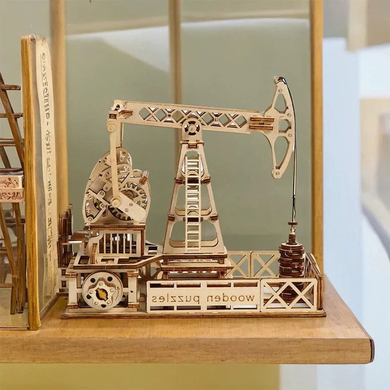 3D-Wooden-Oil-Drilling-Rig-Truck-Model-Kit-Mechanical-Gears-FREETIMEJOY-Engineering-Hobby