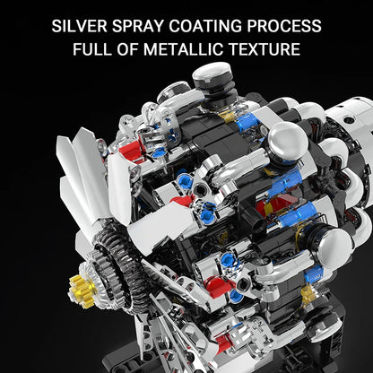 Aircraft-V8-Motorized-Simulation-Model-558-Piece-Technical-Aero-Engine-FREETIMEJOY-Engineering-Hobby