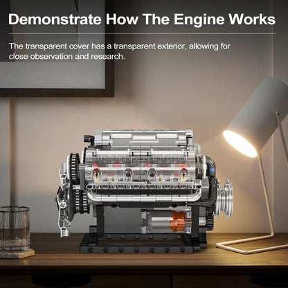 DIY-535-Piece-V8-Engine-Construction-Kit-Mini-STEM-Mechanical-Building-Set-FREETIMEJOY-Engineering-Hobby