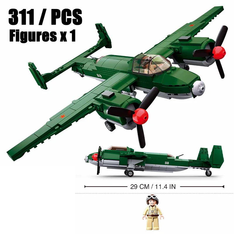 Sluban WW2 Military Series: Mi-24 Attack Helicopter – 3D Hind Model Building Block Set
