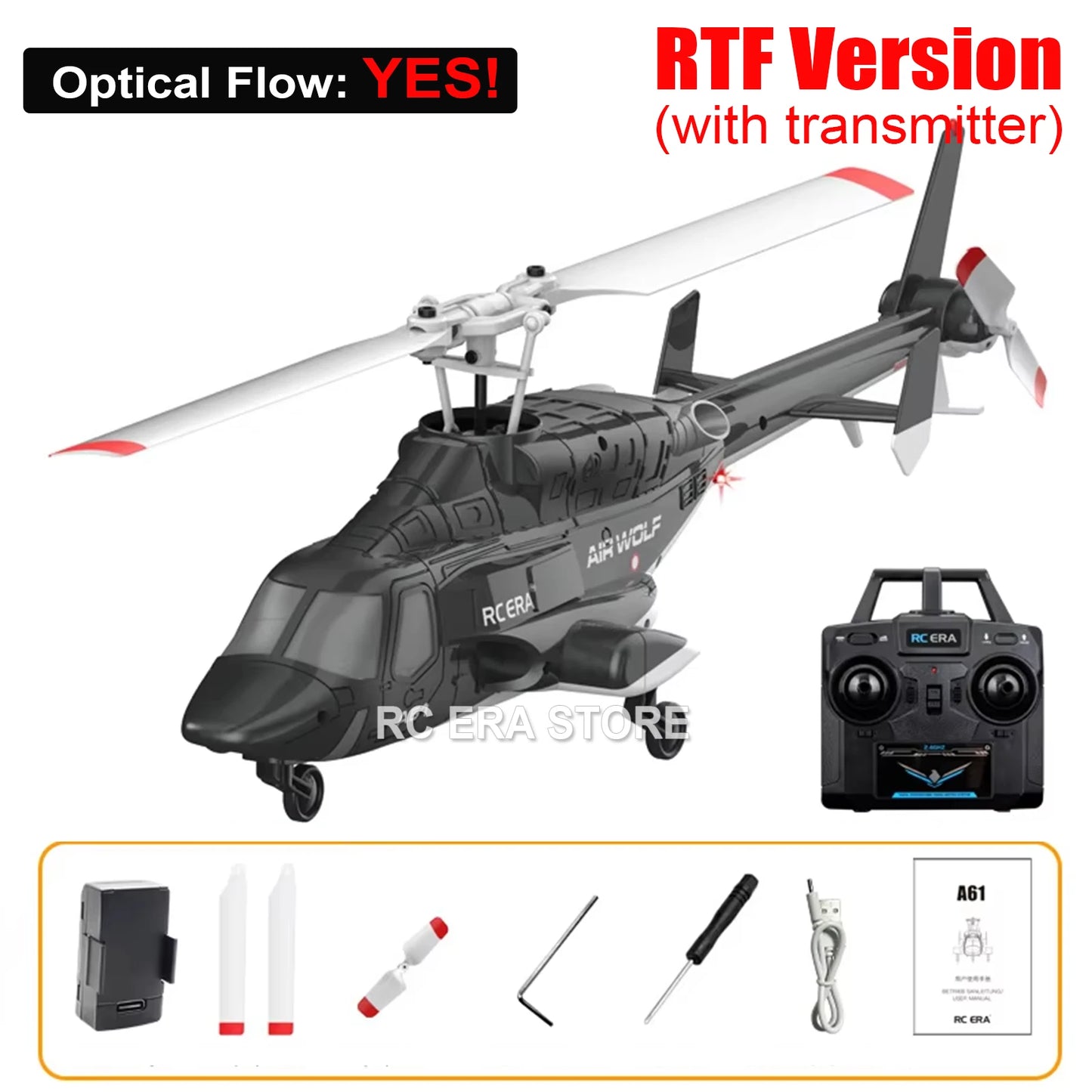 RC ERA A61 Mini Airwolf – 6-Axis Gyro Stabilized RC Helicopter with Altitude Hold
