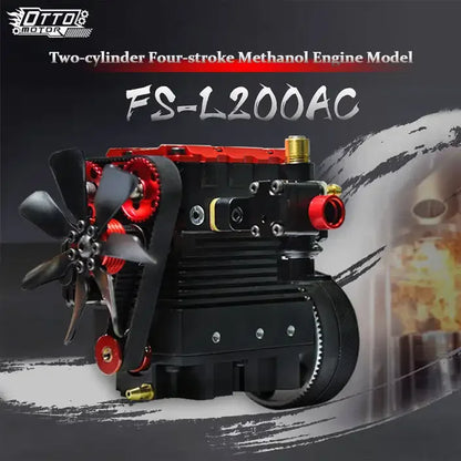 TOYAN FS-L200AC Inline 2-Cylinder 4-Stroke Nitro Engine – Professional DIY Metal Model Kit