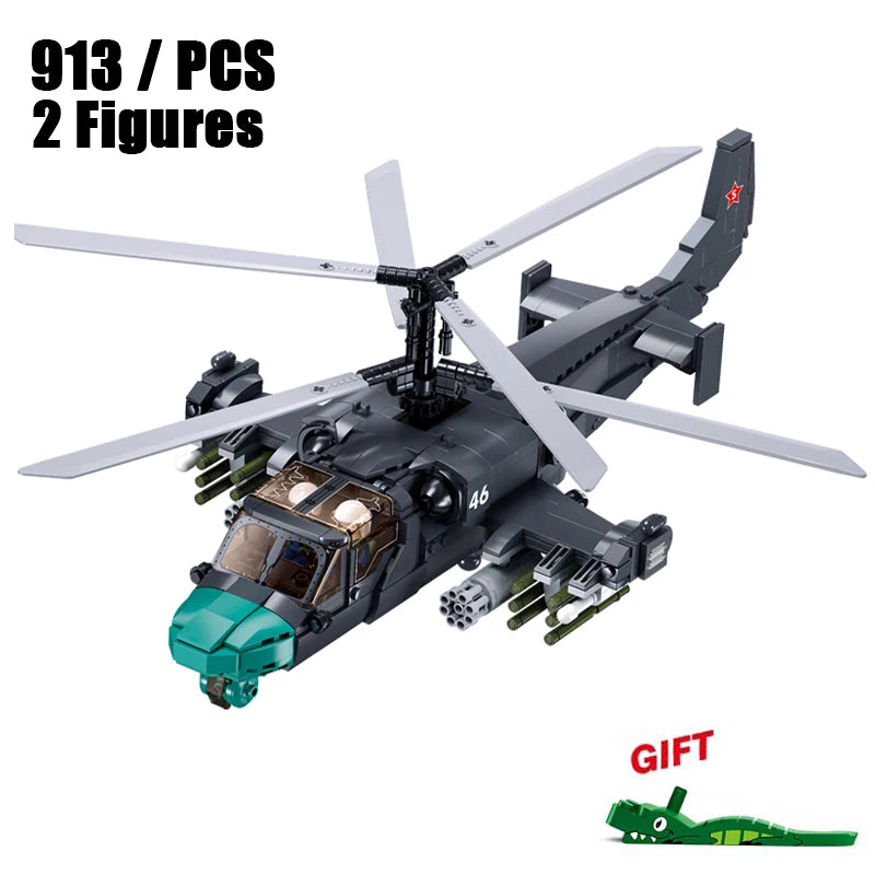 Sluban-Mi-24-Hind-Attack-Helicopter-Military-Building-Blocks-Model-Kit-FREETIMEJOY-Senior-Hobbies