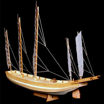 Classic Wooden Sailboat Model Kit | 1:100 Scale DIY Nautical Decor | Handmade Hobby Set