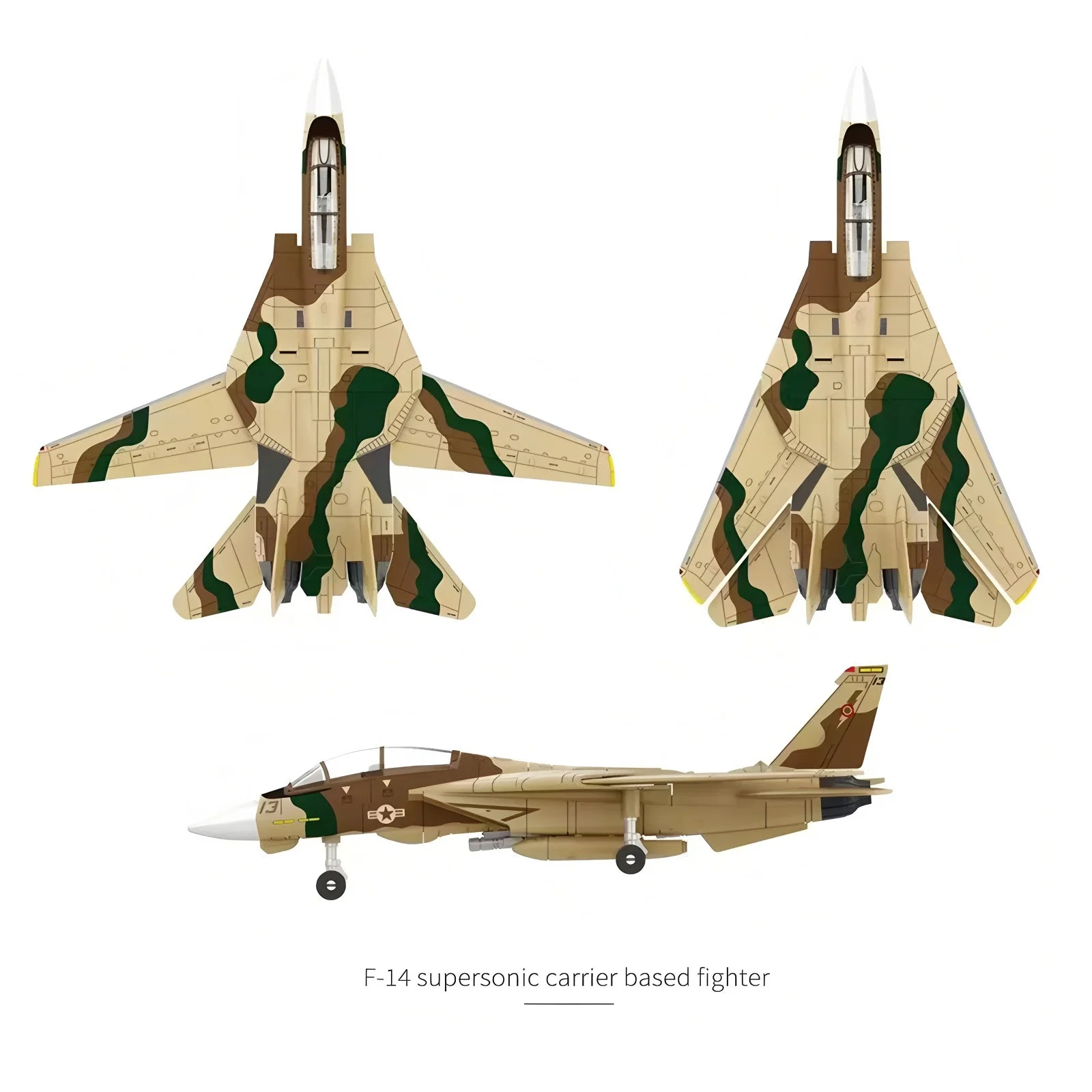 WILD-FRUIT-1-72-Scale-F-14-Tomcat-Fighter-Tank-Missile-Vehicle-Technical-Assembly-Model-FREETIMEJOY