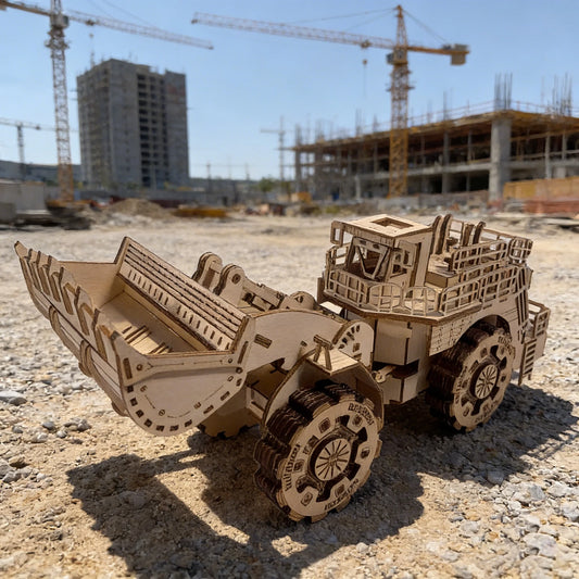 MPT060-3D-Wooden-Bulldozer-Model-Kit-Handcrafted-DIY-Construction-Toy-FREETIMEJOY-Artisan-Hobby