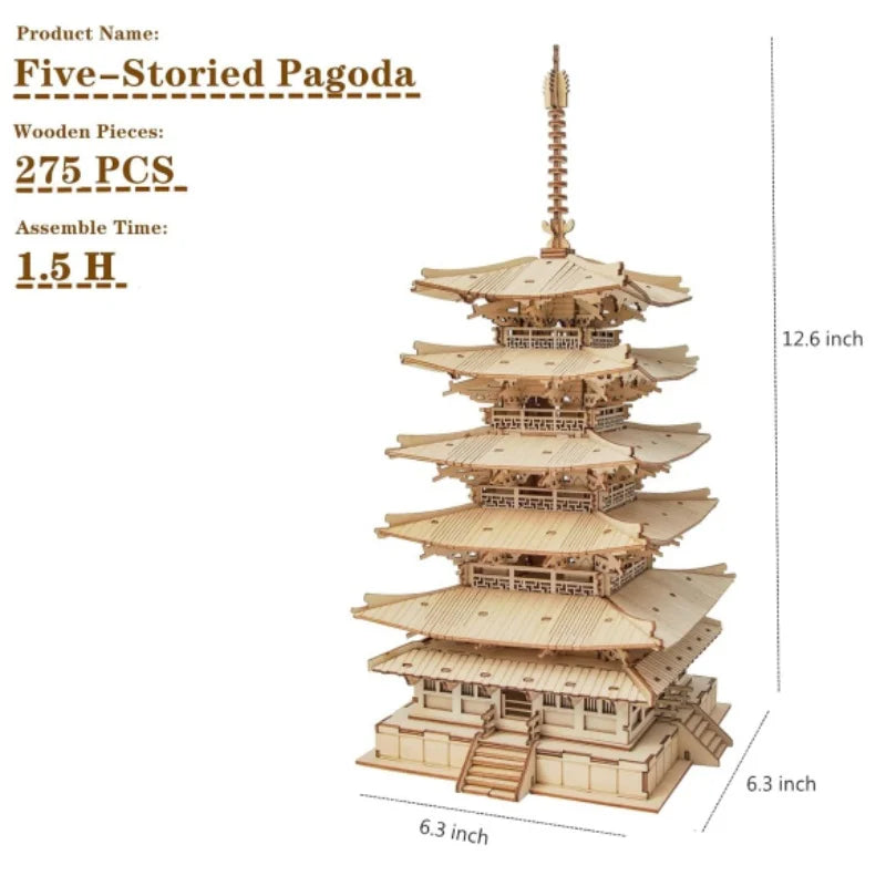 Five-Storied Pagoda 3D Wooden Puzzle
