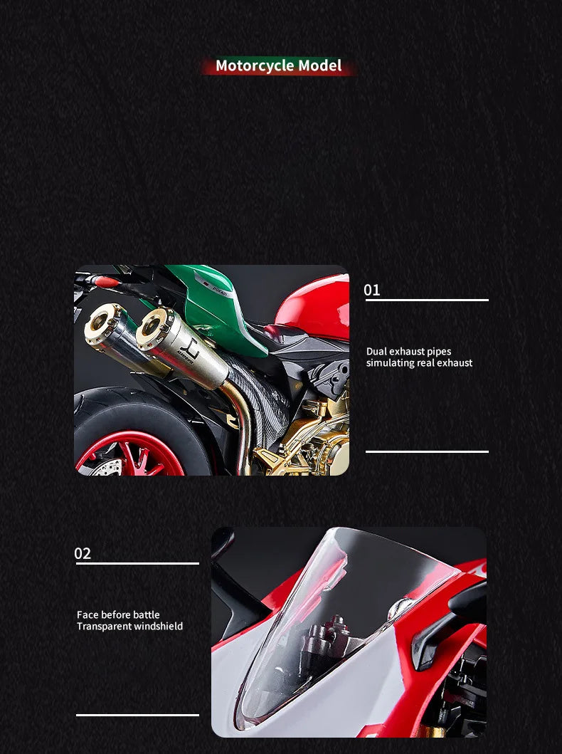 Key-Start 1:9 1199 Panigale Alloy Sportbike – Interactive Diecast Model with Sound, Light & Spray