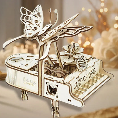Mechanical Wind-Up Music Box Model Kit