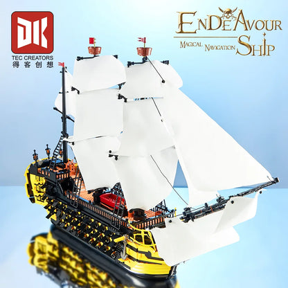 Freetimejoy Classic Movie Pirate Ship "Endeavour" MOC Building Set - 2,475 PCS Premium Nautical Series DIY Assembly Kit