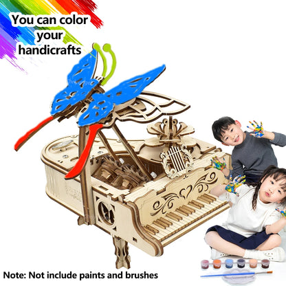 Mechanical Wind-Up Music Box Model Kit