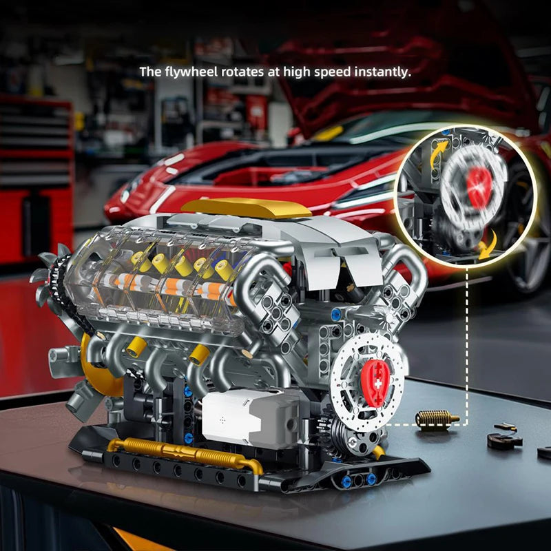 COOLPLAY-Electric-V8-Engine-Building-Blocks-Lithium-Powered-Technical-Model-FREETIMEJOY-Engineering-Hobby