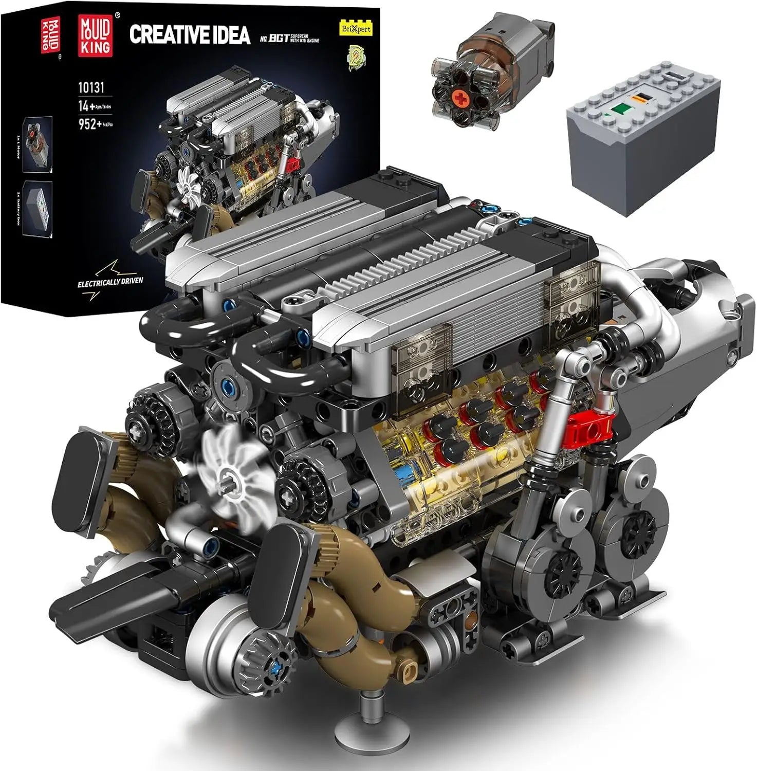 Mould-King-10131-W16-Engine-Model-Kit-952-Piece-Mechanical-Simulation-FREETIMEJOY-Engineering-Hobby