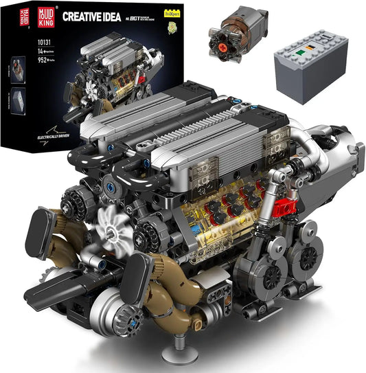 Mould-King-10131-W16-Engine-Model-Kit-952-Piece-Mechanical-Simulation-FREETIMEJOY-Engineering-Hobby