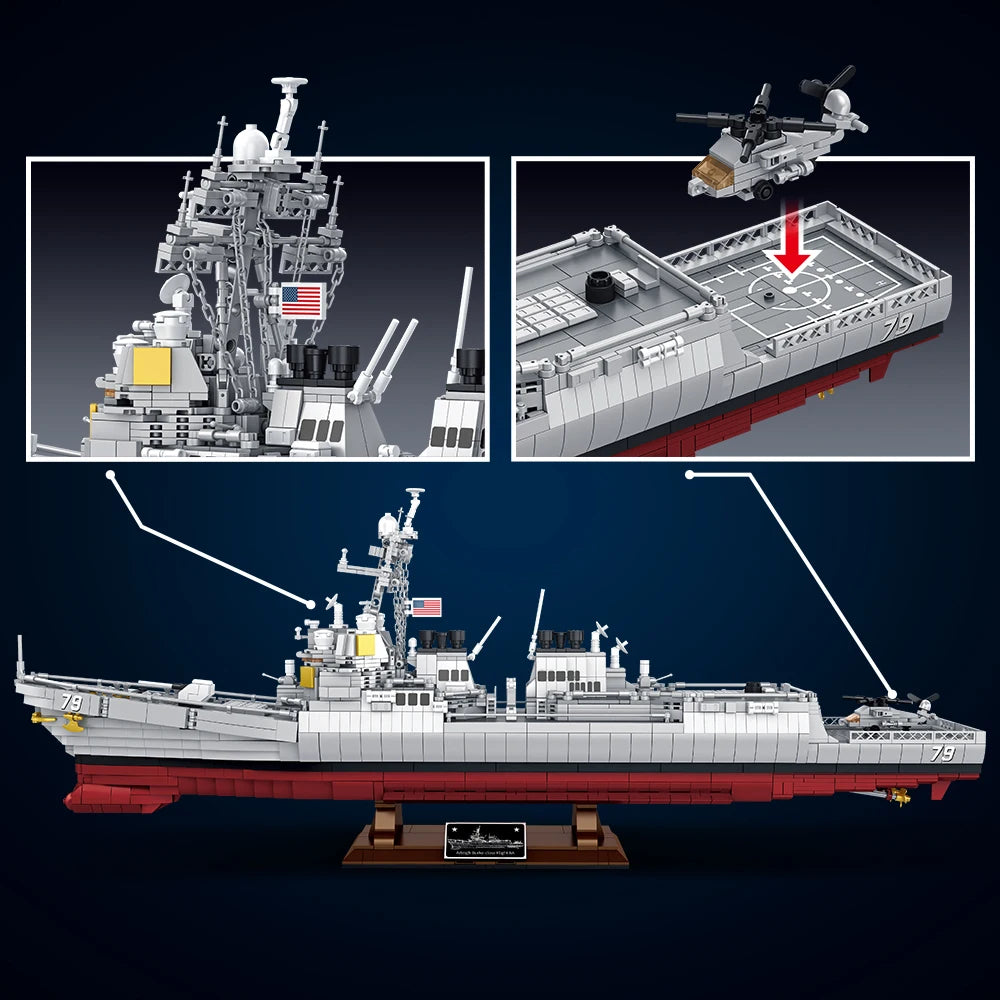 MISINI-M7021-Arleigh-Burke-Class-Destroyer-3601-Piece-Building-Block-Set-US-Navy-FREETIMEJOY