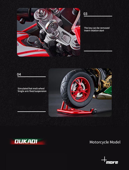 Key-Start 1:9 1199 Panigale Alloy Sportbike – Interactive Diecast Model with Sound, Light & Spray