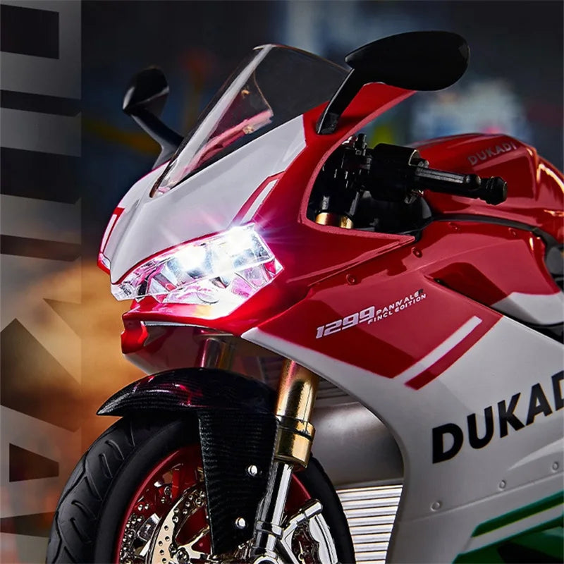 Key-Start 1:9 1199 Panigale Alloy Sportbike – Interactive Diecast Model with Sound, Light & Spray