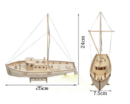 1/30 Nurkse Wooden Sailboat DIY Assembly Kit – Introductory 3D Sailing Model