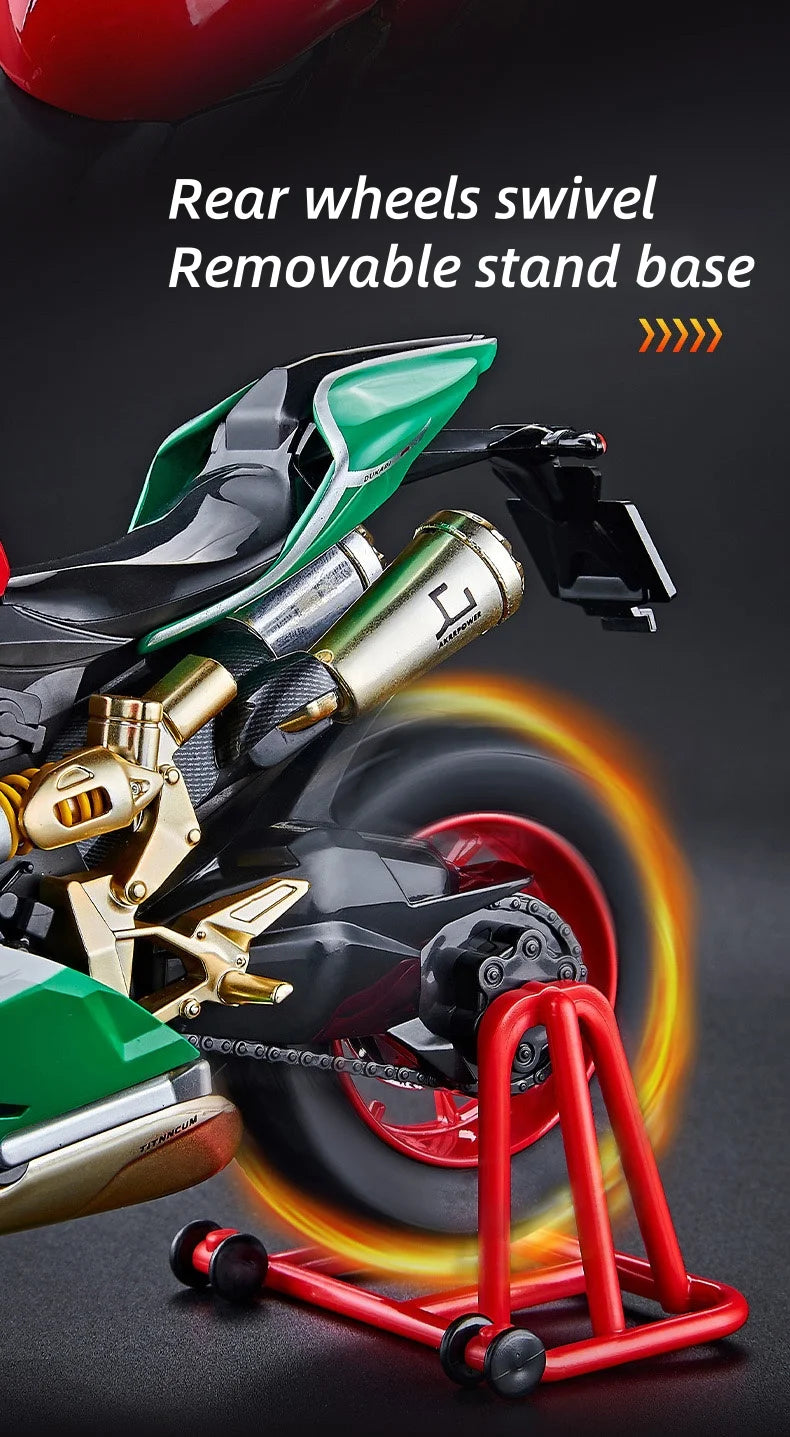Key-Start 1:9 1199 Panigale Alloy Sportbike – Interactive Diecast Model with Sound, Light & Spray