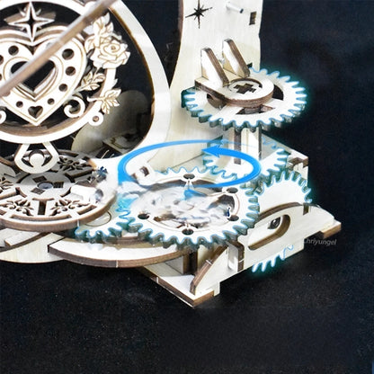 Celestial Moon & Star Rotating Music Box – 3D Mechanical Wooden Model