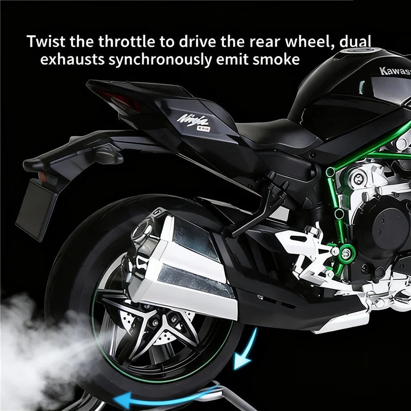 Kawasaki-Ninja-H2R-1-9-Scale-Alloy-Motorcycle-Model-Smoke-Effect-Collector-Edition-FREETIMEJOY