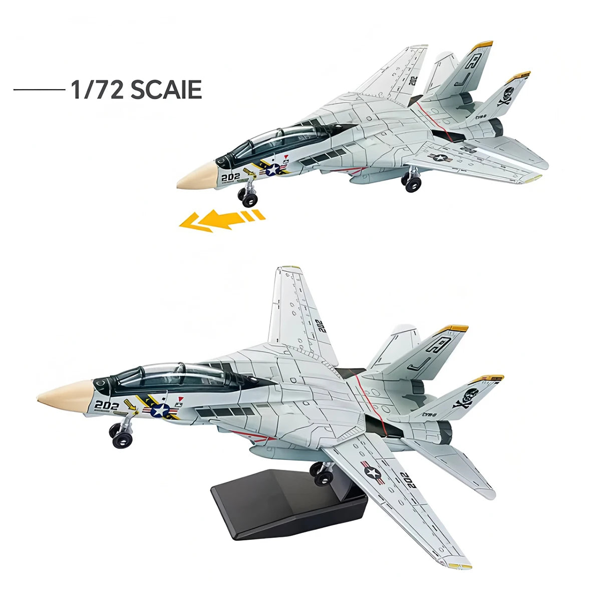 WILD-FRUIT-1-72-Scale-F-14-Tomcat-Fighter-Tank-Missile-Vehicle-Technical-Assembly-Model-FREETIMEJOY