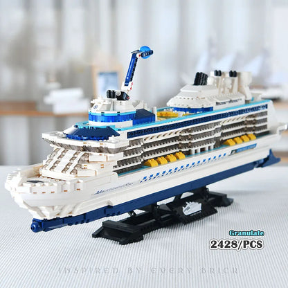 Bibilock 2428-Piece Creative Ocean Liner Model – Large DIY Steamship Building Block Set