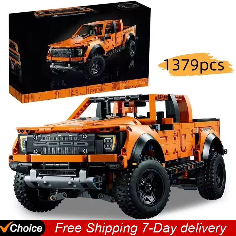 LZJV-Tech-Raptor-F-150-Off-Road-Truck-1379-Piece-Technical-Building-Kit-FREETIMEJOY-Senior-Hobby