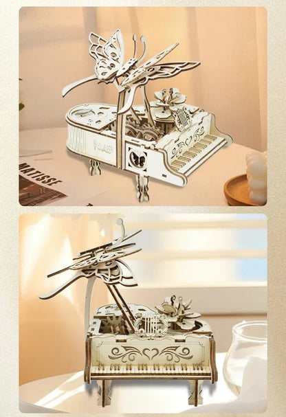 Mechanical Wind-Up Music Box Model Kit