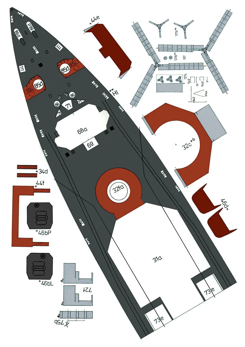 Admiral Levchenko Udaloy-Class Destroyer – Precision 3D Paper Model Assembly Kit